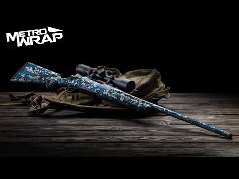 Rifle Digital Militant Blue Camo Gun Skin Vinyl Wrap