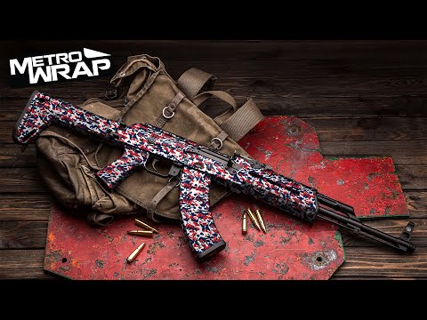 AK 47 Classic Vampire Red Camo Gun Skin Vinyl Wrap