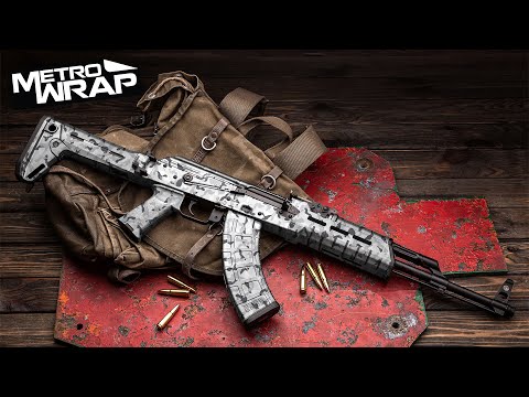 AK 47 Ragged Army Green Camo Gun Skin Vinyl Wrap