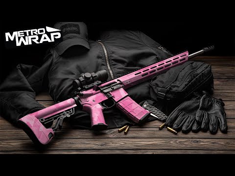 AR 15 Shattered Elite Pink Camo Gun Skin Vinyl Wrap