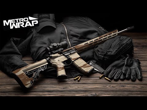AR 15 Shredded Navy Camo Gun Skin Vinyl Wrap
