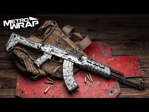 AK 47 Ragged Urban Night Camo Gun Skin Vinyl Wrap