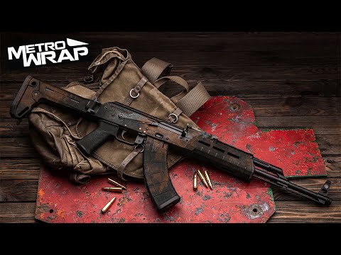 AK 47 Rust 3D Black Gun Skin Vinyl Wrap