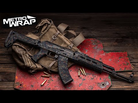 AK 47 Digital Militant Red Camo Gun Skin Vinyl Wrap