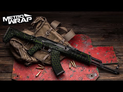 AK 47 Vivid Hex Red Gun Skin Vinyl Wrap