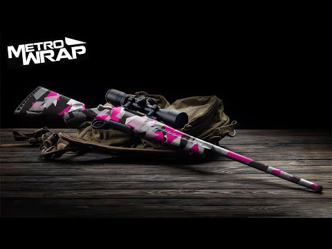 Rifle Shattered Pink Camo Gun Skin Vinyl Wrap