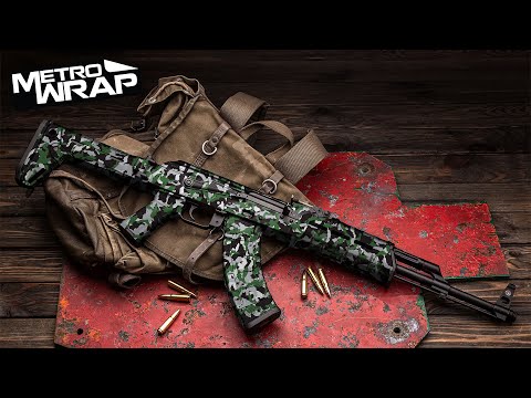 AK 47 Erratic Army Dark Green Camo Gun Skin Vinyl Wrap