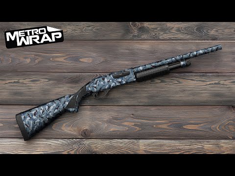 Shotgun Ragged Blue Midnight Camo Gun Skin Vinyl Wrap