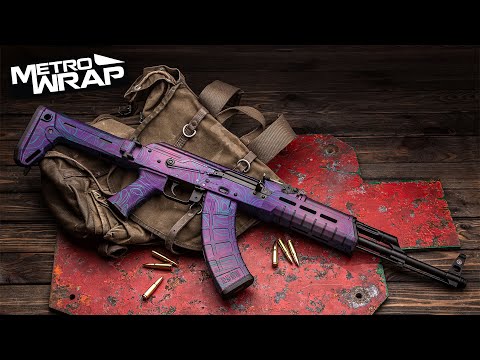 AK 47 Damascus Purple Gun Skin Vinyl Wrap
