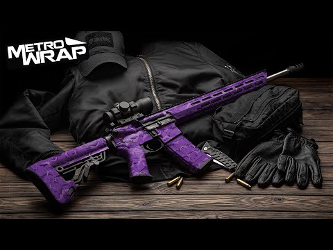 AR 15 Battle Storm Elite Purple Camo Gun Skin Vinyl Wrap