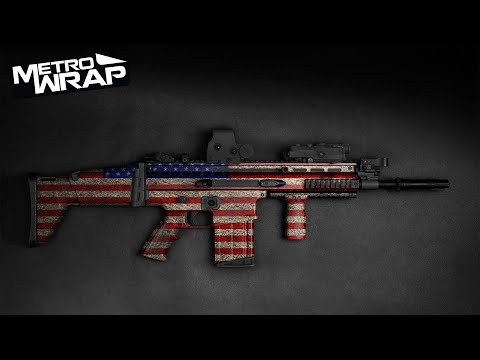 Tactical Patriotic American Flag Gun Skin Vinyl Wrap
