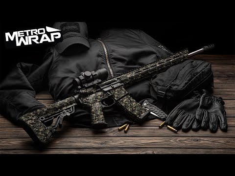 AR 15 Classic Militant Red Camo Gun Skin Vinyl Wrap