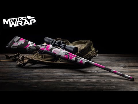 Rifle Shattered Pink Tiger Camo Gun Skin Vinyl Wrap