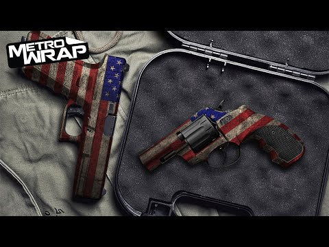 Pistol & Revolver Patriotic American Flag Gun Skin Vinyl Wrap