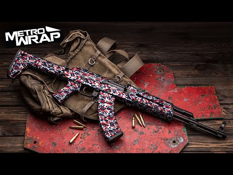 AK 47 Classic Snow Camo Gun Skin Vinyl Wrap