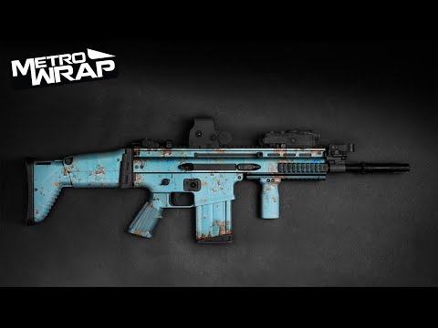 Tactical Rust 3D Tiffany Blue Gun Skin Vinyl Wrap