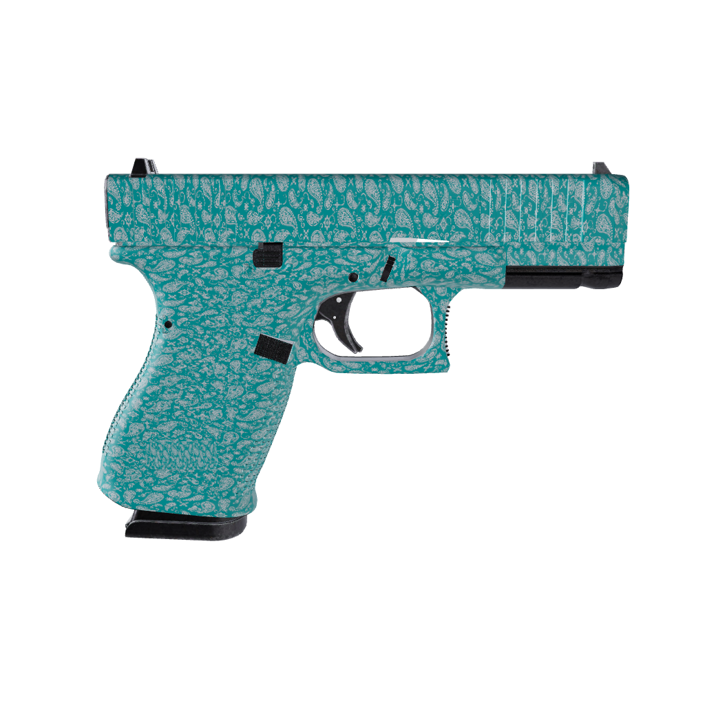 Pistol & Revolver Bandana Tiffany Blue & White Gun Skin