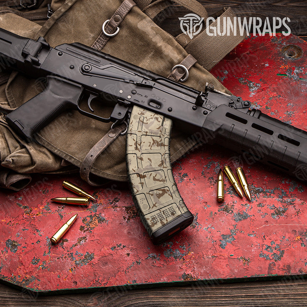 Battle Storm Desert Camo AK 47 Mag Gun Skin Vinyl Wrap