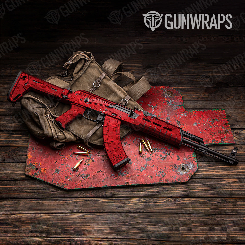 Battle Storm Elite Red Camo AK 47 Gun Skin Vinyl Wrap
