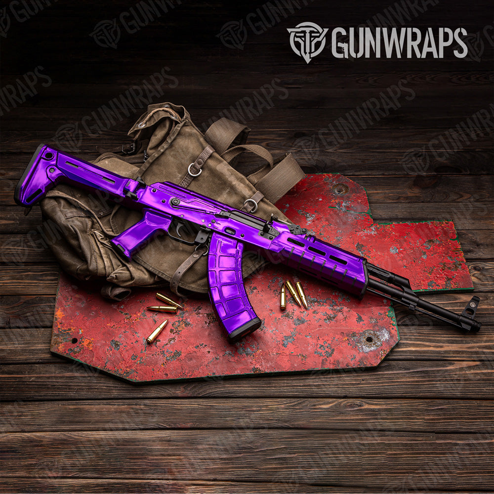 AK 47 Chrome Purple Gun Skin Vinyl Wrap