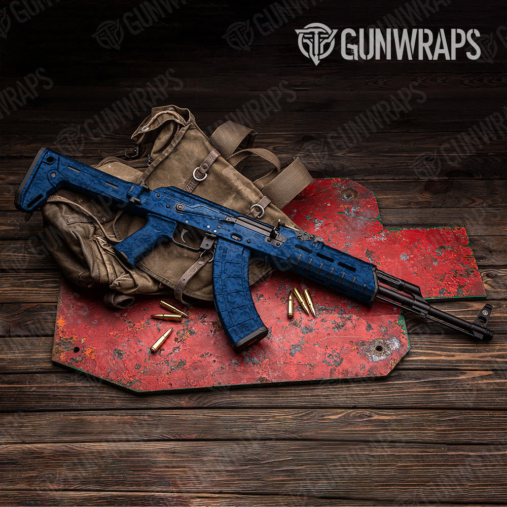 Classic Elite Blue Camo AK 47 Gun Skin Vinyl Wrap