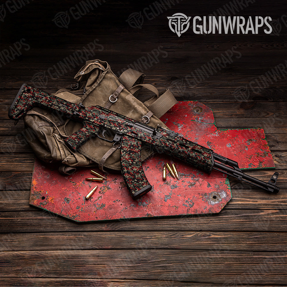 Classic Militant Red Camo AK 47 Gun Skin Vinyl Wrap