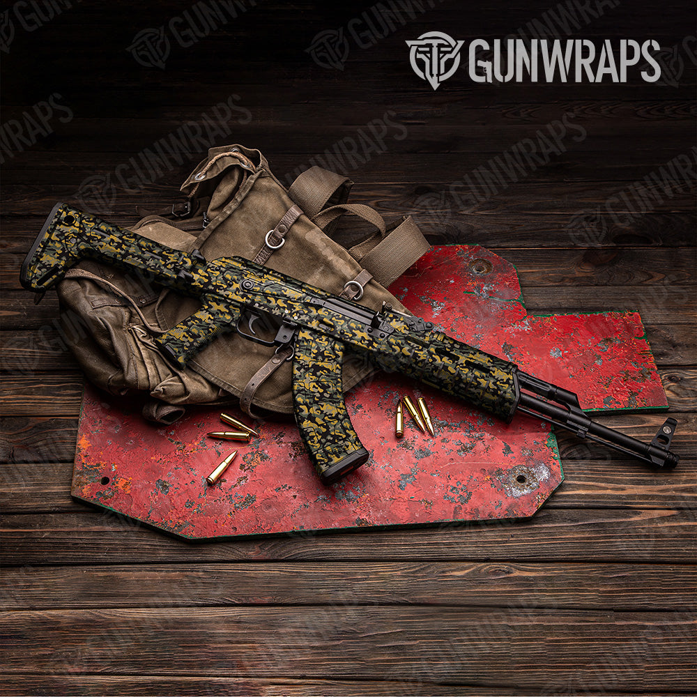 Classic Militant Yellow Camo AK 47 Gun Skin Vinyl Wrap