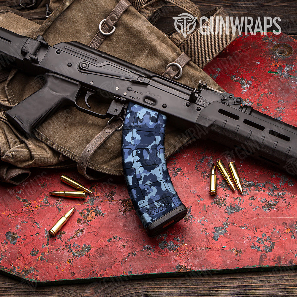 Cumulus Blue Urban Night Camo AK 47 Mag Gun Skin Vinyl Wrap