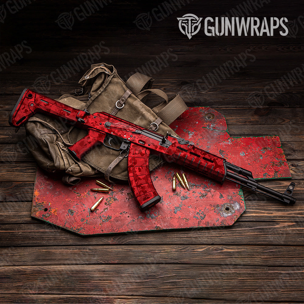 Cumulus Elite Red Camo AK 47 Gun Skin Vinyl Wrap