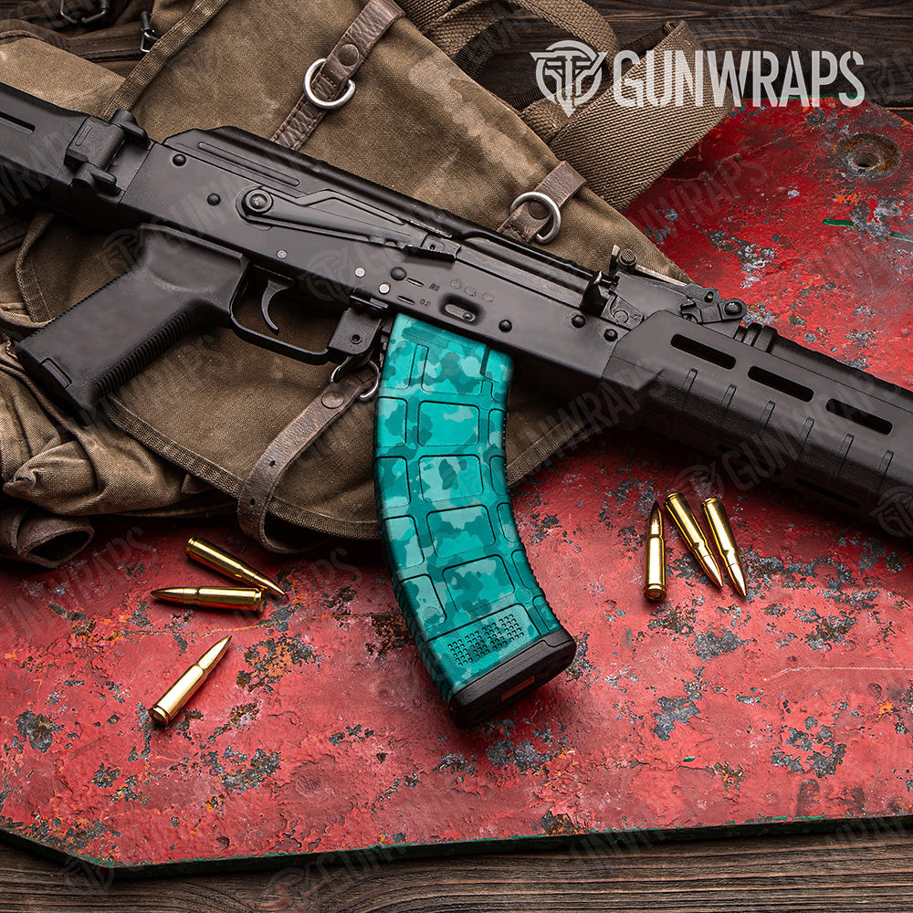 Cumulus Elite Tiffany Blue Camo AK 47 Mag Gun Skin Vinyl Wrap