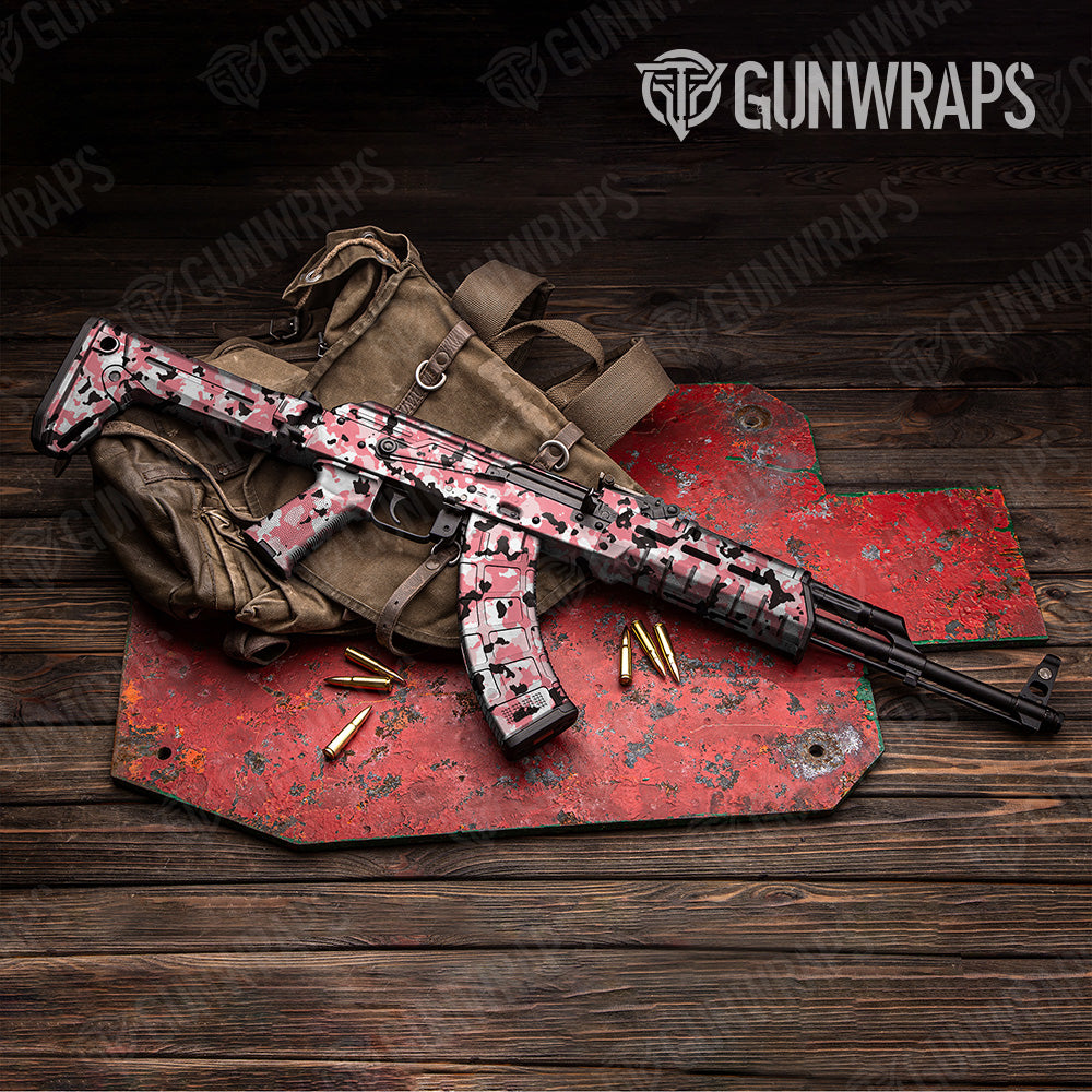 Cumulus Pink Camo AK 47 Gun Skin Vinyl Wrap