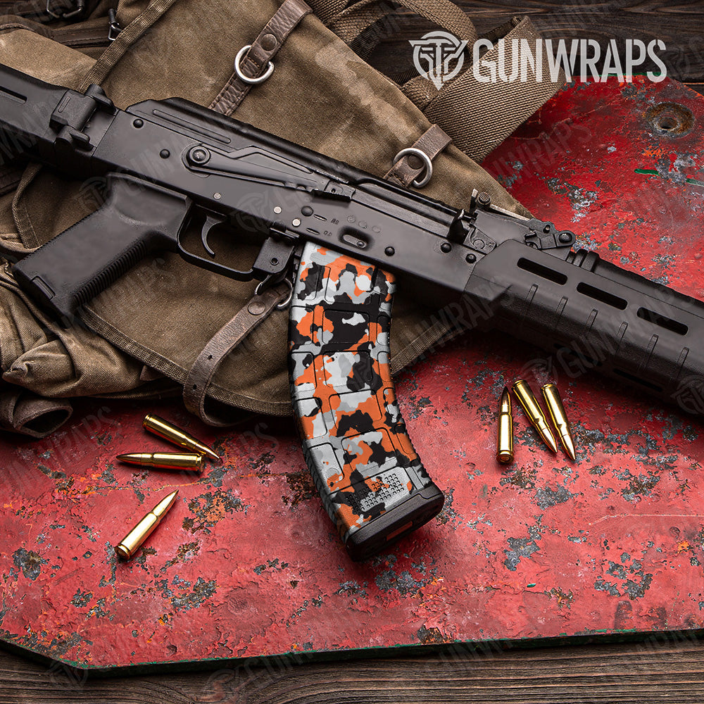 Digital Red Tiger Camo Gun Skin Vinyl Wrap for AR 15