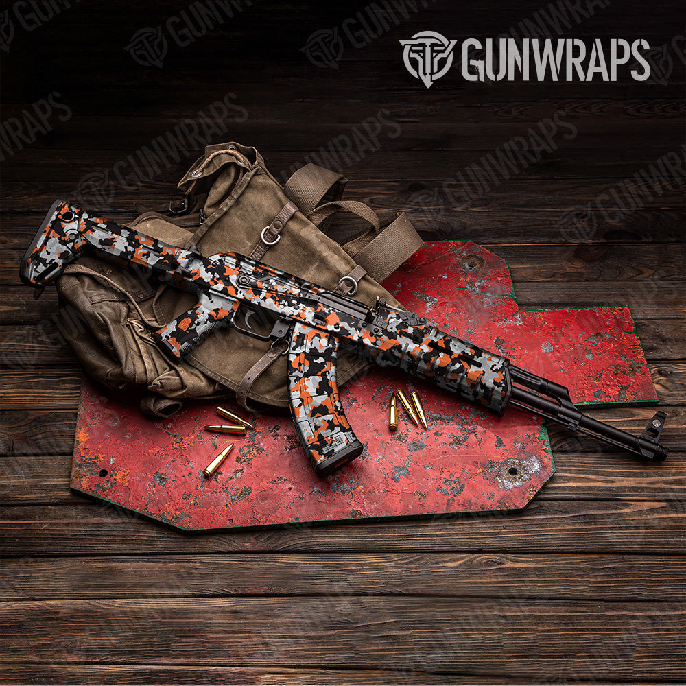 Cumulus Orange Tiger Camo AK 47 Gun Skin Vinyl Wrap