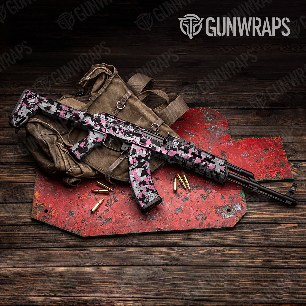 Cumulus Pink Tiger Camo AK 47 Gun Skin Vinyl Wrap