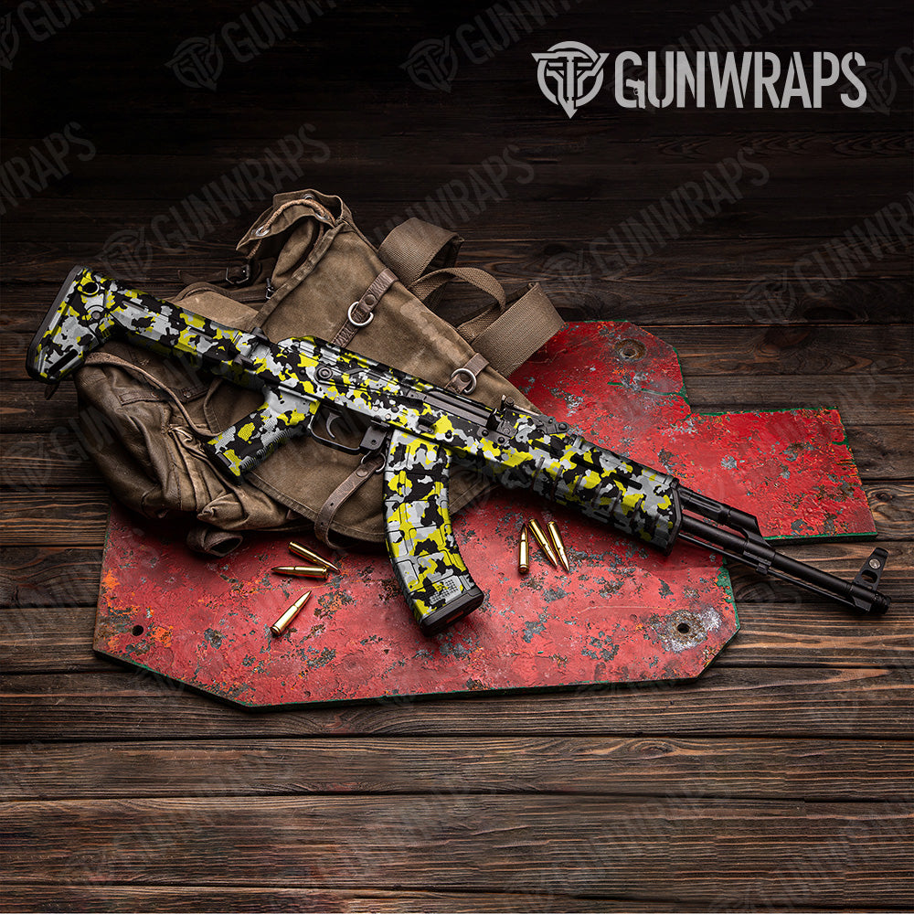 Cumulus Yellow Tiger Camo AK 47 Gun Skin Vinyl Wrap