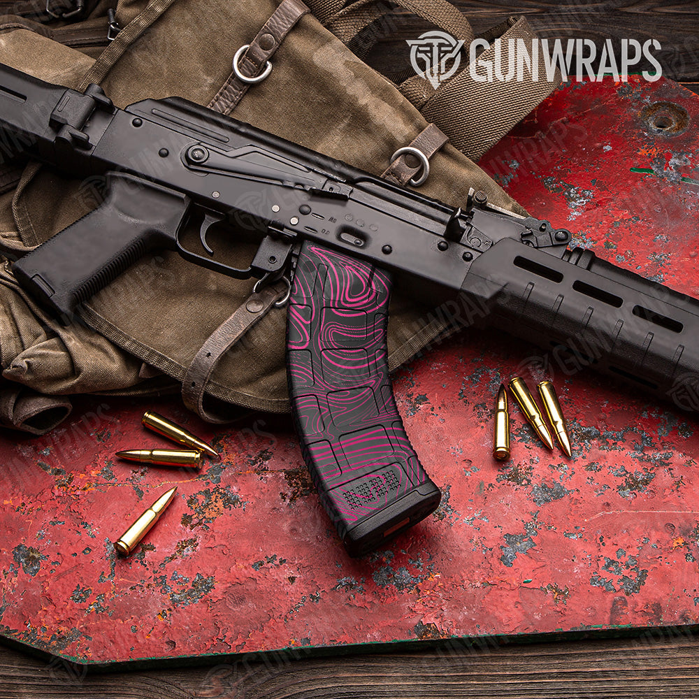 Damascus Magenta AK 47 Mag Gun Skin Vinyl Wrap