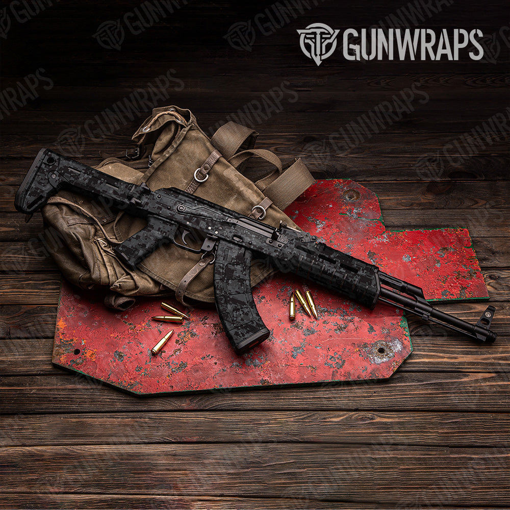 Digital Elite Black Camo AK 47 Gun Skin Vinyl Wrap