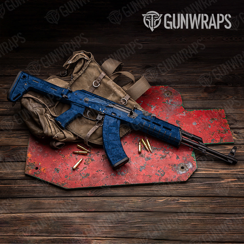 Digital Elite Blue Camo AK 47 Gun Skin Vinyl Wrap