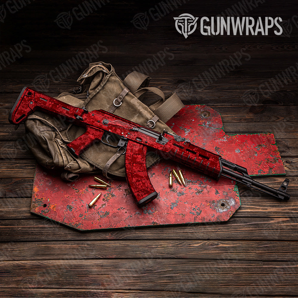 Digital Elite Red Camo AK 47 Gun Skin Vinyl Wrap