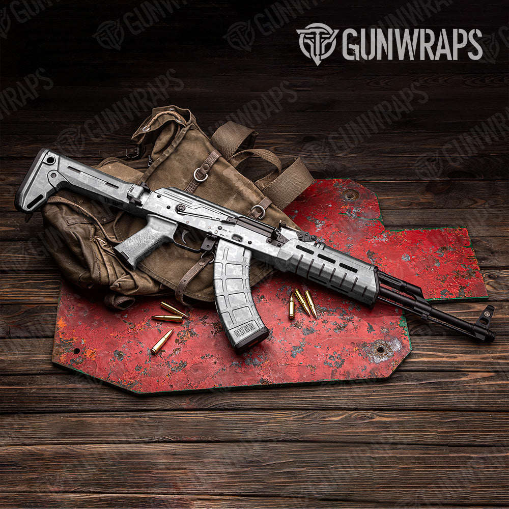 Digital Elite White Camo AK 47 Gun Skin Vinyl Wrap