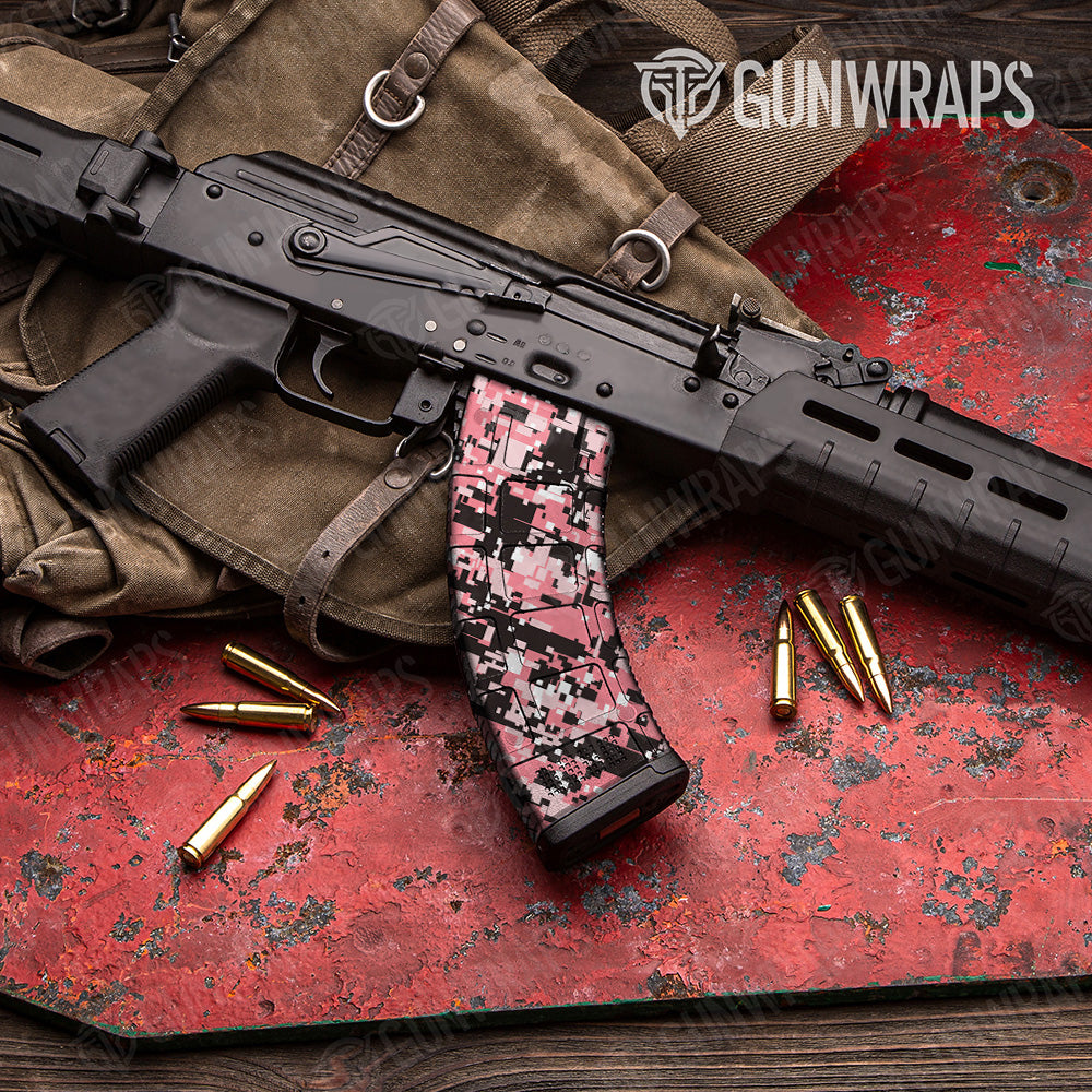 Digital Pink Camo AK 47 Mag Gun Skin Vinyl Wrap