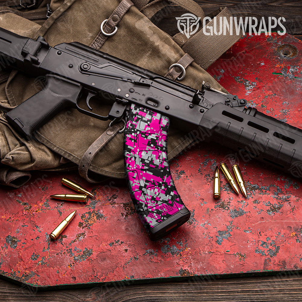 Digital Magenta Tiger Camo AK 47 Mag Gun Skin Vinyl Wrap