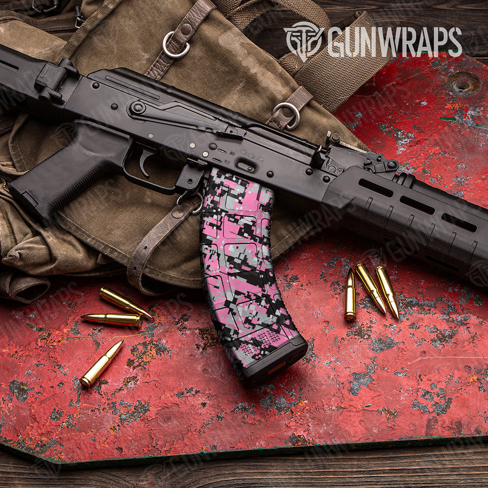 Digital Pink Tiger Camo AK 47 Mag Gun Skin Vinyl Wrap