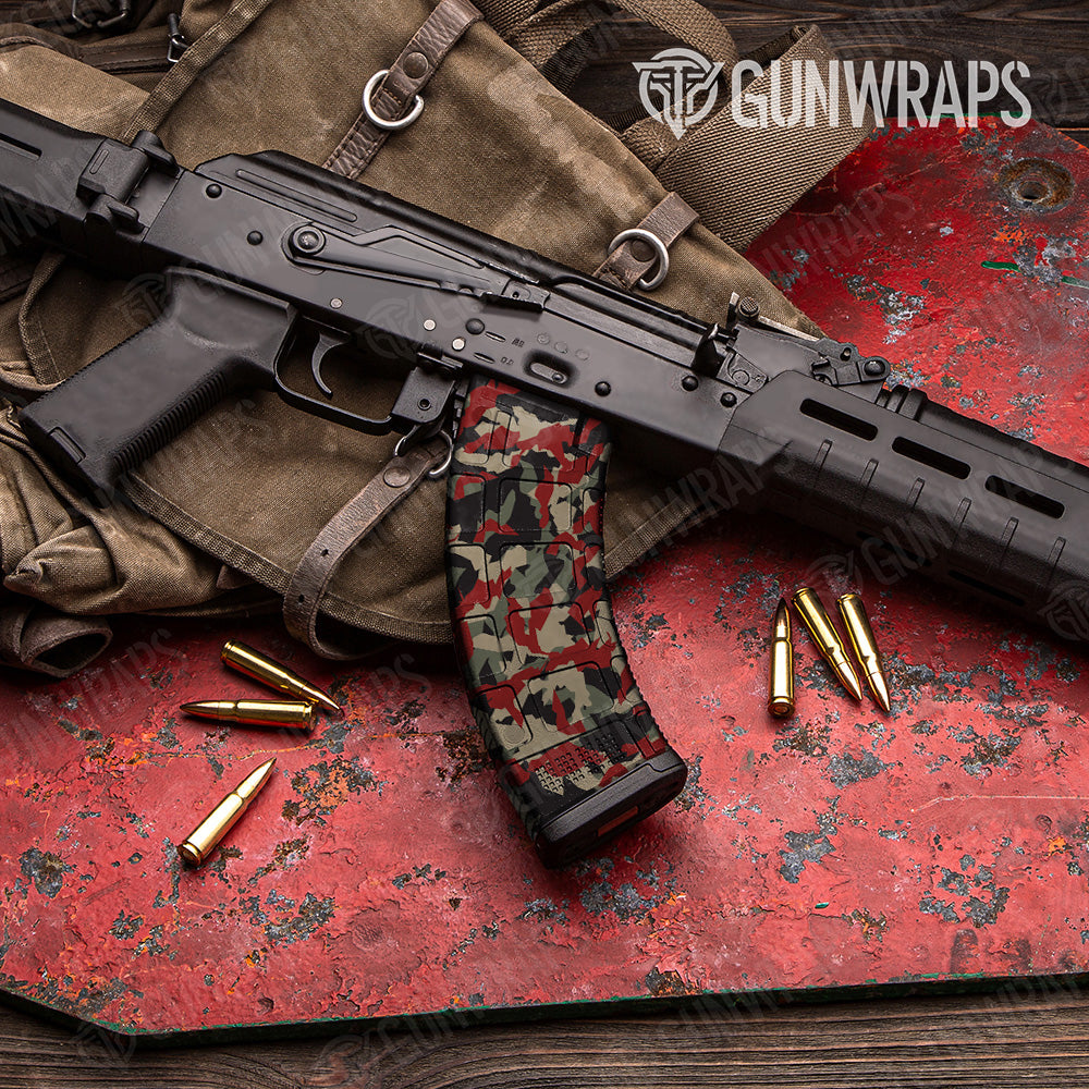 Erratic Militant Red Camo AK 47 Mag Gun Skin Vinyl Wrap