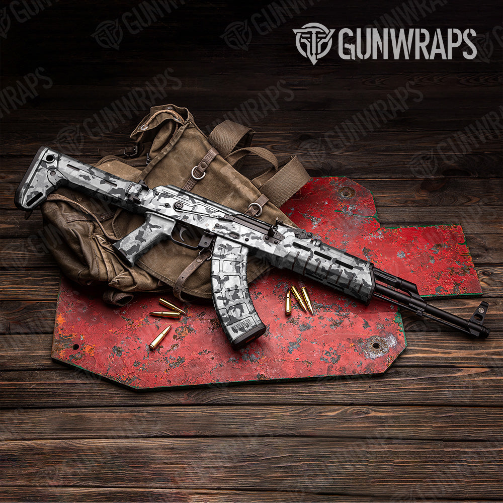 Erratic Snow Camo AK 47 Gun Skin Vinyl Wrap