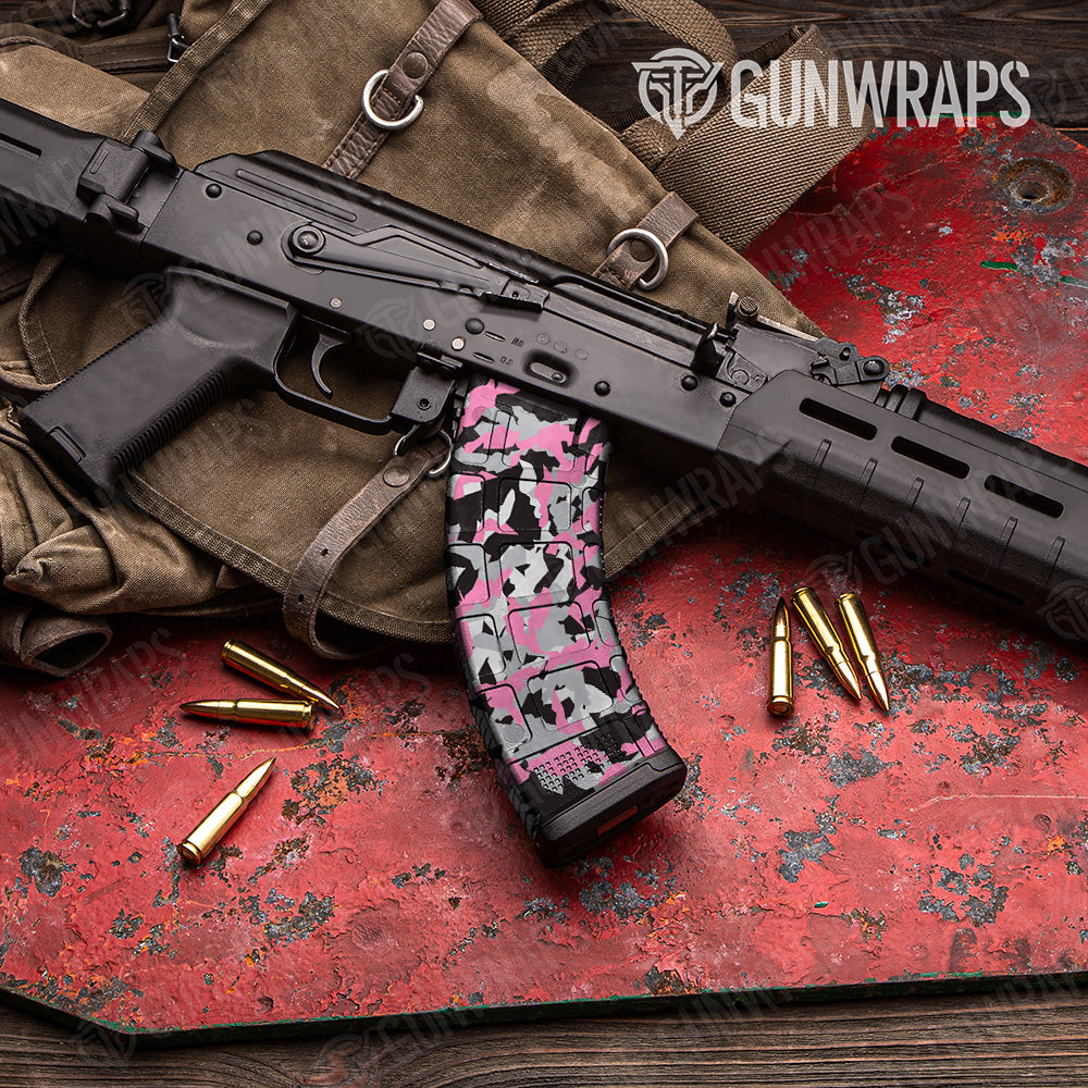Erratic Pink Tiger Camo AK 47 Mag Gun Skin Vinyl Wrap
