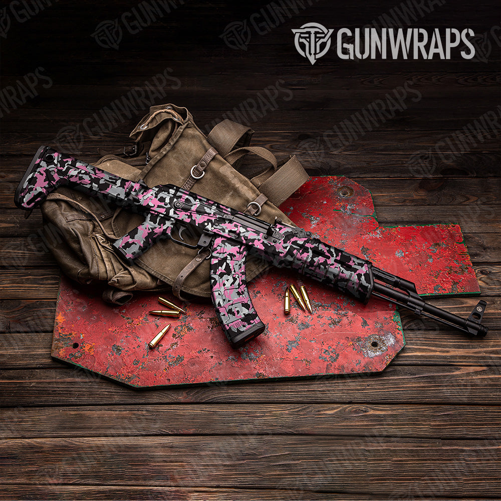 Erratic Pink Tiger Camo AK 47 Gun Skin Vinyl Wrap
