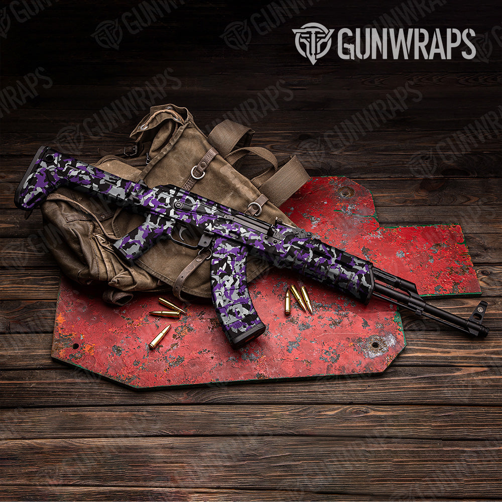 Erratic Purple Tiger Camo AK 47 Gun Skin Vinyl Wrap