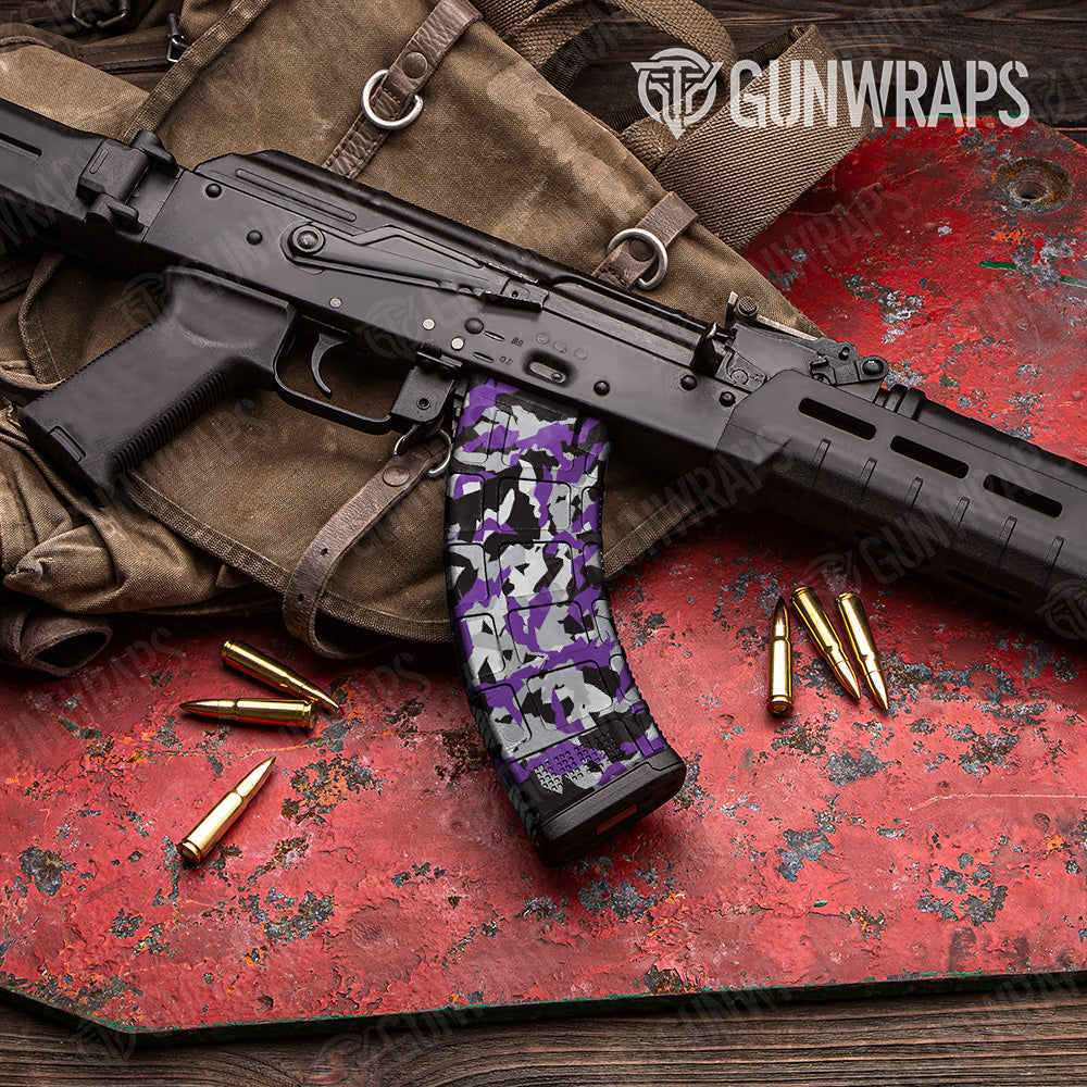 Erratic Purple Tiger Camo AK 47 Mag Gun Skin Vinyl Wrap