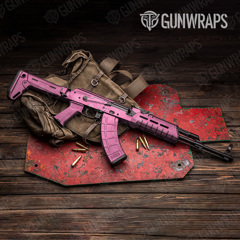 Hex DNA Elite Pink AK 47 Gun Skin Vinyl Wrap